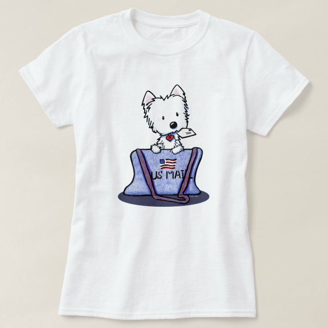 Camiseta Mailbag Westie KiniArt (Diseño del anverso)