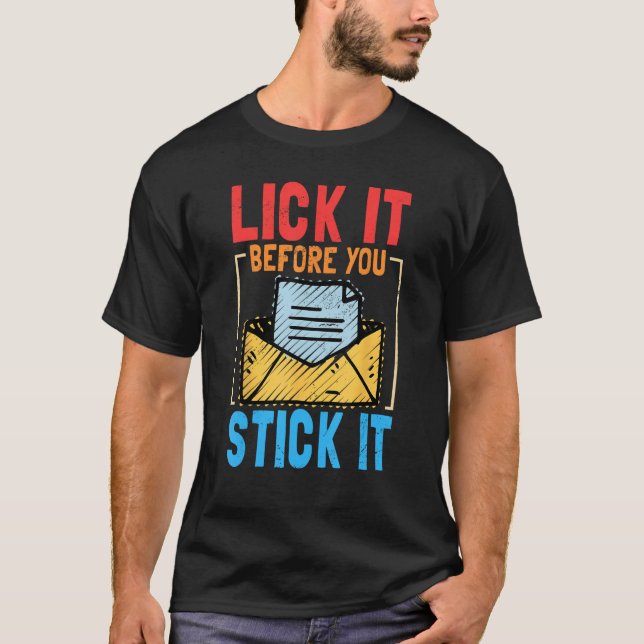 Camiseta Mailman Lick It Before You Stick It  Postal Worker (Anverso)