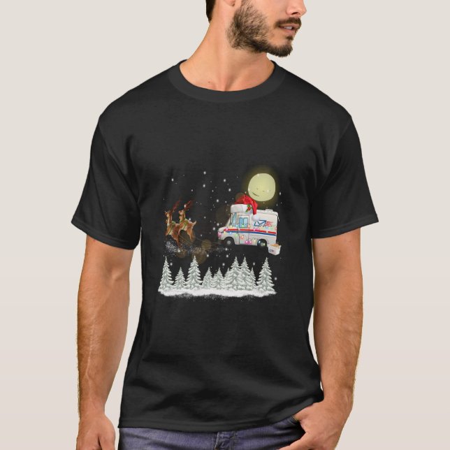 Camiseta Mailman Postal Truck Mail Carrier Xmas Gracioso Ch (Anverso)
