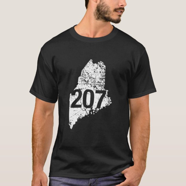 Camiseta Maine Area Code 207 , Funny Cute Hometown Souvenir (Anverso)