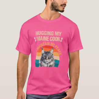 Camiseta Maine Coon ABRAZANDO MI MONEDA PRINCIPAL PARA MANT