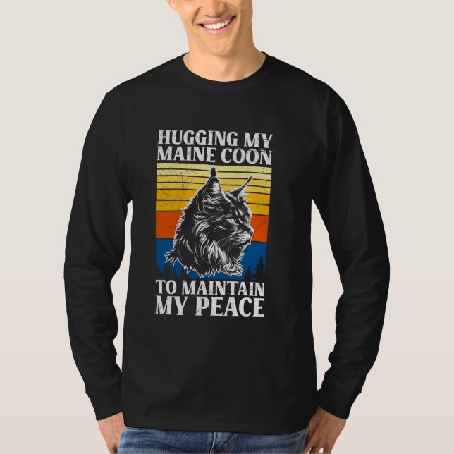 Camiseta Maine Coon ABRAZANDO MI MONEDA PRINCIPAL PARA MANT (Anverso)