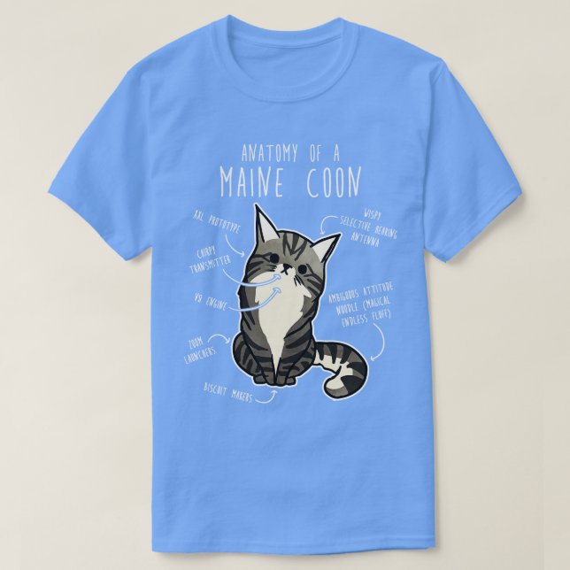 Camiseta Maine Coon Cat Anatomy TShirt (Diseño del anverso)