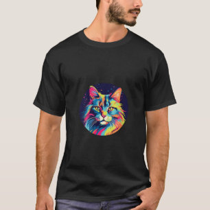 Camiseta Maine Coon Cat Colorous Art Love Cats V Cuello
