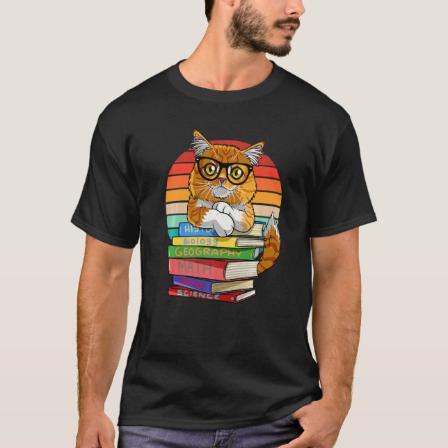 Camiseta Maine Coon Cat De Vuelta A La Escuela Bookworm (Anverso)