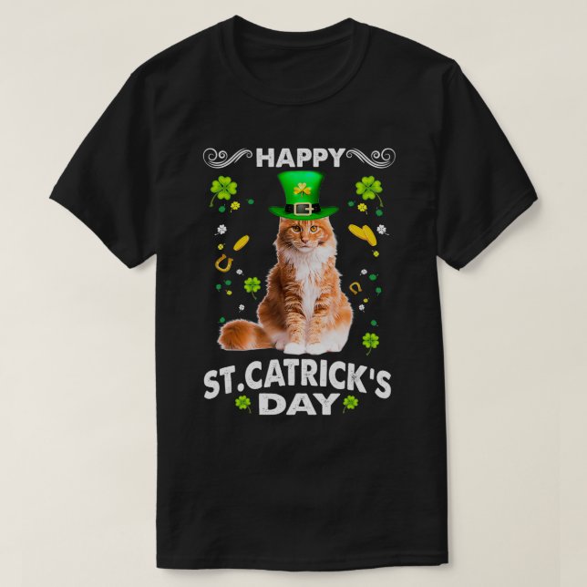 Camiseta Maine Coon Cat Happy St Catricks Day St Patricks D (Diseño del anverso)