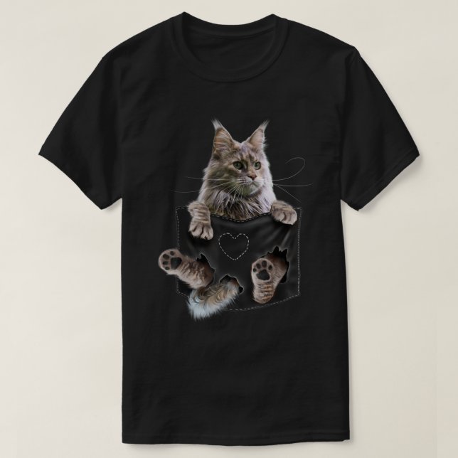 Camiseta Maine Coon Cat in Pocket  (Diseño del anverso)