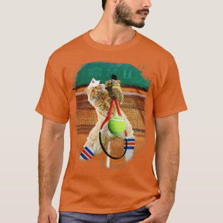 Camiseta Maine Coon Cat Jugando Tenis 1