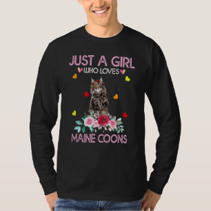 Camiseta Maine Coon Cat Lover Un Chica Que Ama A Maine C