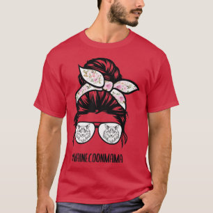 Camiseta Maine Coon Cat mamá desordenada gafas de pelo de b