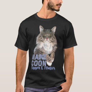 Camiseta Maine Coon Cat Más Grande y Funny Fluffier