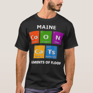 Camiseta Maine Coon Cat Periodicidad de mesa Elementos de c