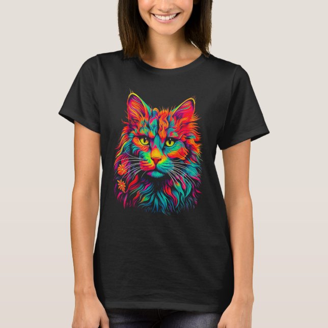 Camiseta Maine Coon Cat Pop Art (Anverso)
