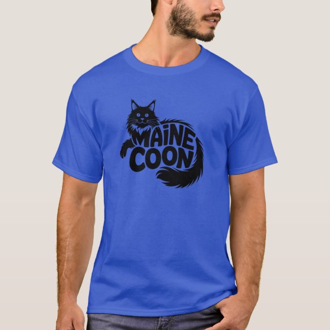 Camiseta Maine Coon Cat Silhouette (Anverso)