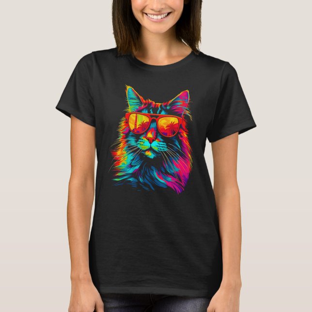 Camiseta Maine Coon Cat Sunglasses (Anverso)