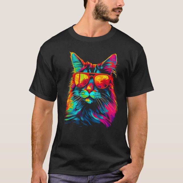 Camiseta Maine Coon Cat Sunglasses (Anverso)