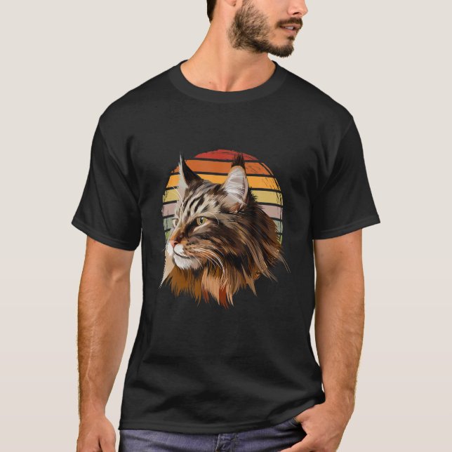 Camiseta Maine Coon Cat Vintage Retro (Anverso)
