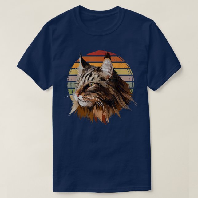 Camiseta Maine Coon Cat Vintage Retro (Diseño del anverso)
