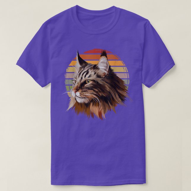 Camiseta Maine Coon Cat Vintage Retro  (Diseño del anverso)