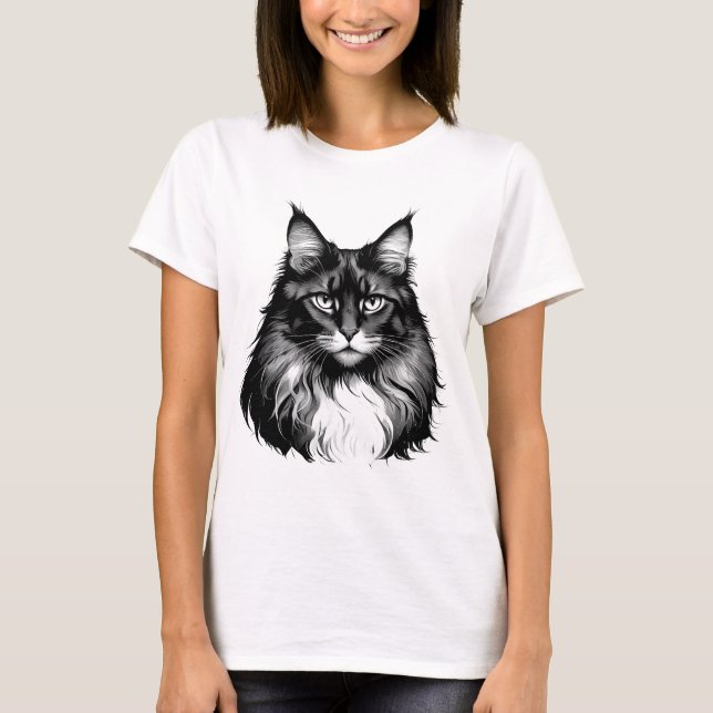 Camiseta Maine Coon Cat Women's T-Shirt (Anverso)