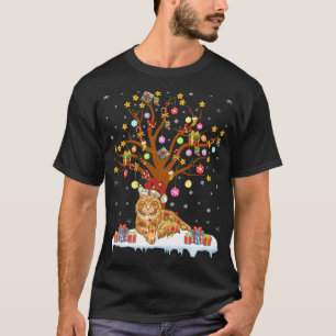 Camiseta Maine Coon Cat Xmas iluminando Santa Maine Coon Ch