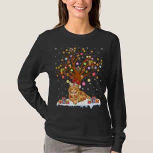 Camiseta Maine Coon Cat Xmas iluminando Santa Maine Coon Ch