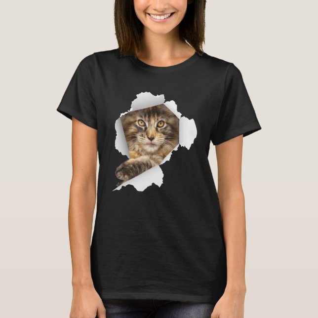 Camiseta Maine Coon Cats Kitten Cuato Gato (Anverso)