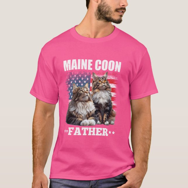 Camiseta MAINE COON FATHER America Maine Coon Owner USA (Anverso)
