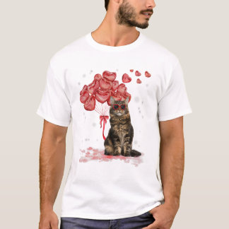 Camiseta Maine Coon Heart Valentines