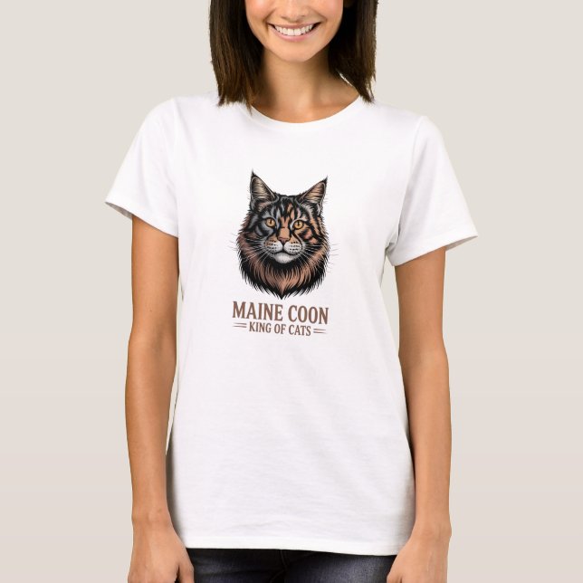 Camiseta Maine Coon King of Cats - Majestic Feline Gift (Anverso)