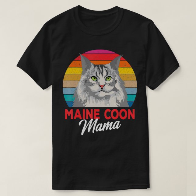 Camiseta Maine Coon Mama Funny Cat Dueño Ama Regalo (Diseño del anverso)