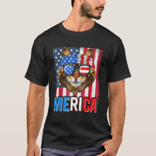 Camiseta Maine Coon Merica 4 De Julio Cat American Meowica