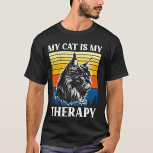 Camiseta Maine Coon MI GATO ES MI TERAPIA Divertido Maine C