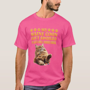 Camiseta Maine Coon MY MAINE COON NO ES SPOLLED Funny Maine