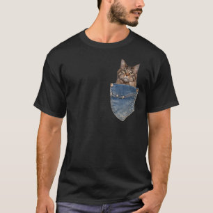 Camiseta Maine Coon Pocket Kitten Cute Maine Coon Cat Pock