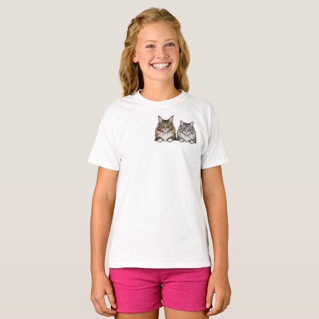 Camiseta Maine Coon & Silver Tabby for Cat lover  (Anverso completo)