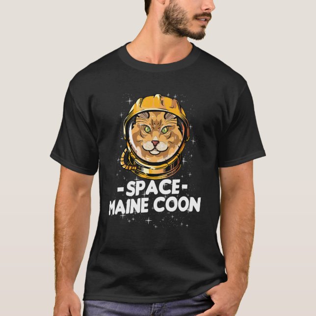 Camiseta Maine Coon Space Astronauta Cat Mom (Anverso)