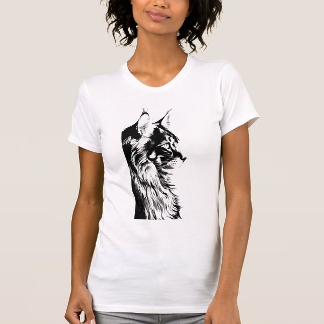 Camiseta Maine Coon Women's Slim Fit White B+C Tee (Anverso)