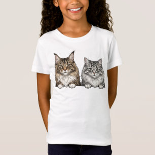 Camiseta Maine Coon y Silver Tabby para mamá gata 