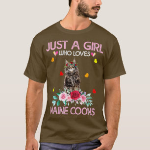 Camiseta Maine CoonCat Lover Gift Just A Girl Who Loves Mai