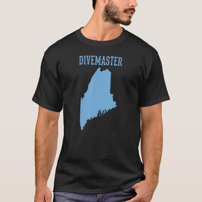 Camiseta Maine Divemaster Scuba Instructor de Buceo Bandera (Anverso)