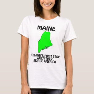 Camiseta Maine: el primer destino de Islandia cuando invade