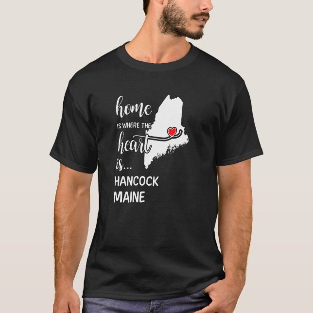 Camiseta Maine Home Es Donde El Corazón Es Condado De Hanco (Anverso)