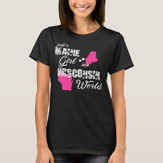 Camiseta Maine Just a Maine chica en Wisconsin (Anverso)
