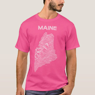 Camiseta Maine - Ley de Mapa Topográfico de Líneas Minimali