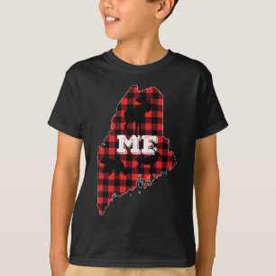 Camiseta Maine ME Estado Red Plaid Fill Moose Hunding Chris