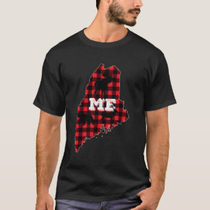 Camiseta Maine Me State Red Plaid Fill Moose Hunting Christ
