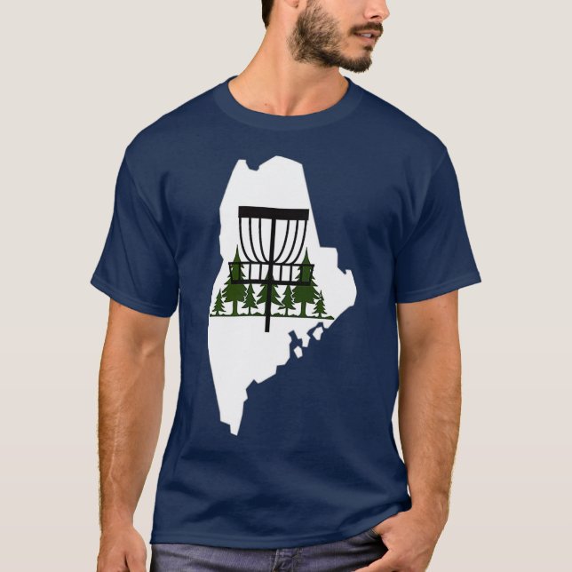 Camiseta Maine Silhouette Disc Golf Basket (Anverso)