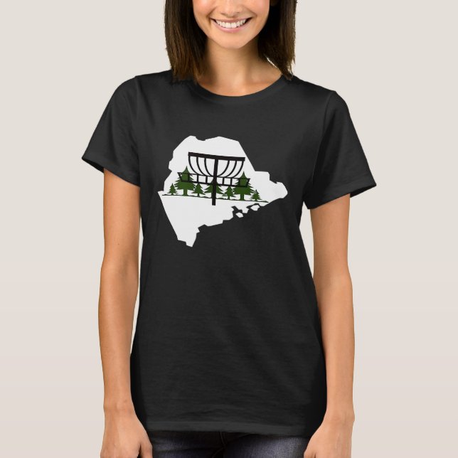 Camiseta Maine Silhouette Disk Golf Basket (Anverso)