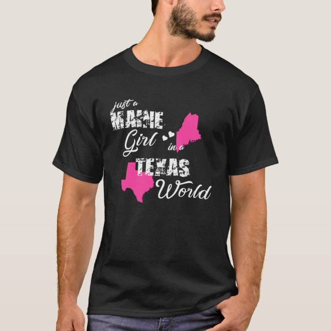 Camiseta Maine solo un chica de Maine en Texas (Anverso)